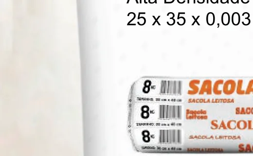 Sacola Leitosa Alta Densidade 8kg