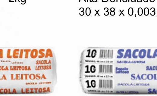 Sacola Leitosa Alta Densidade 10kg