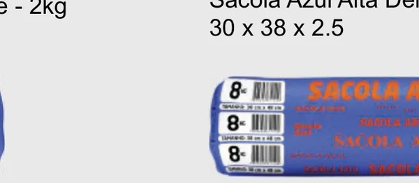 Sacola Azul Alta Densidade 8kg