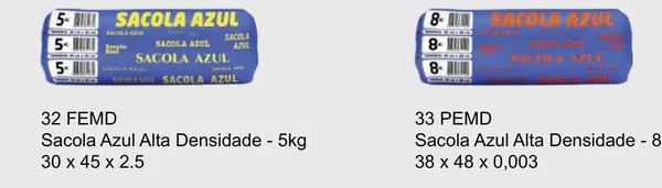 Sacola Azul Alta Densidade 10kg